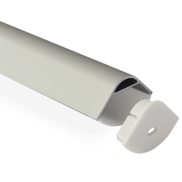 Rohový hliníkový LED kanálový difuzor pro 20mm víceřadá bílá LED pásková světla