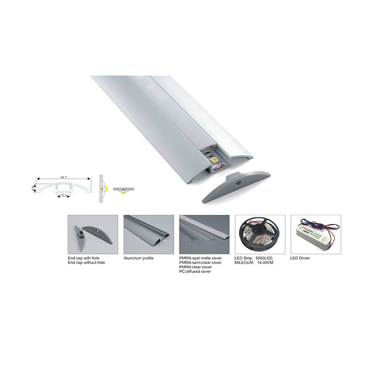 Kanál LED pásků pro povrchovou montáž Pro 12mm LED pásková světla Kanál LED pásků pro povrchovou montáž Pro 12mm LED pásková světla