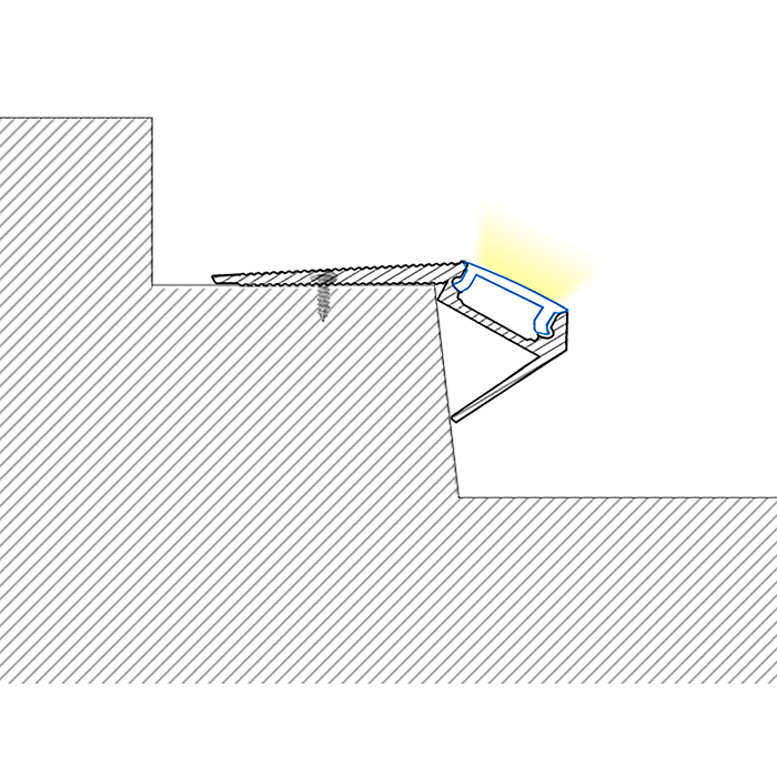 led stair nosing lighting profile installation