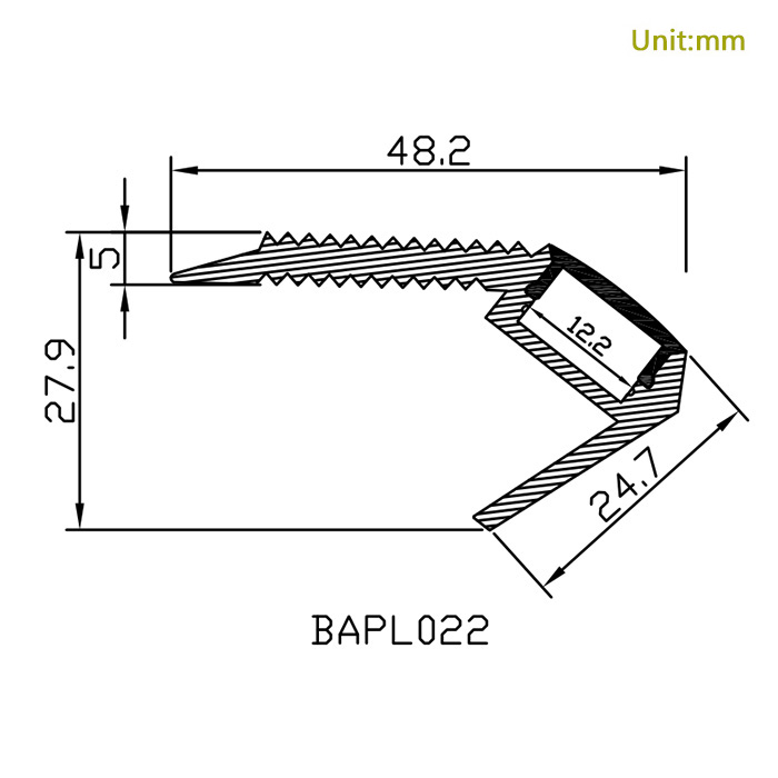 HL-BAPL022 LED stair nosing size