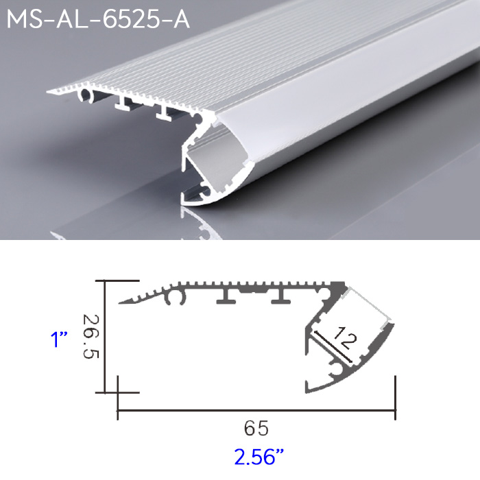 Schodišťové osvětlení LED kanálový hliníkový profil pro 12mm LED světelné pásy Schodišťové osvětlení LED kanálový hliníkový profil pro 12mm LED světelné pásy