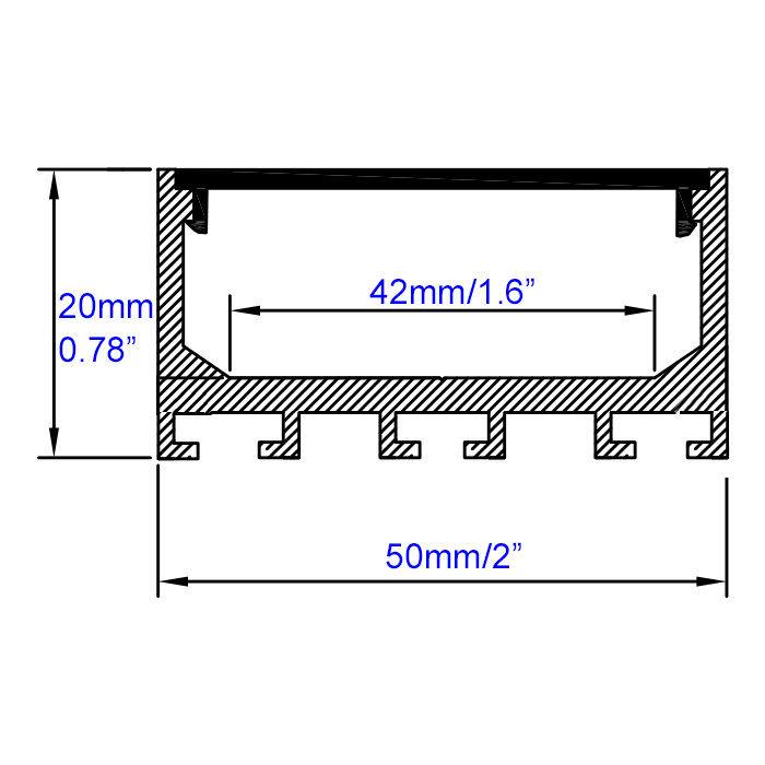 5020 dünnes LED-Aluminiumprofil für Pendelleuchte – innen 42 mm