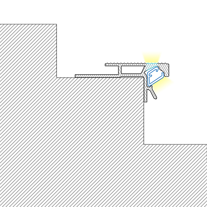 Treppenbeleuchtungs-LED-Diffusorkanal aus schwarzem Aluminium für 10-mm-LED-Streifenlichter Treppenbeleuchtungs-LED-Diffusorkanal aus schwarzem Aluminium für 10-mm-LED-Streifenlichter