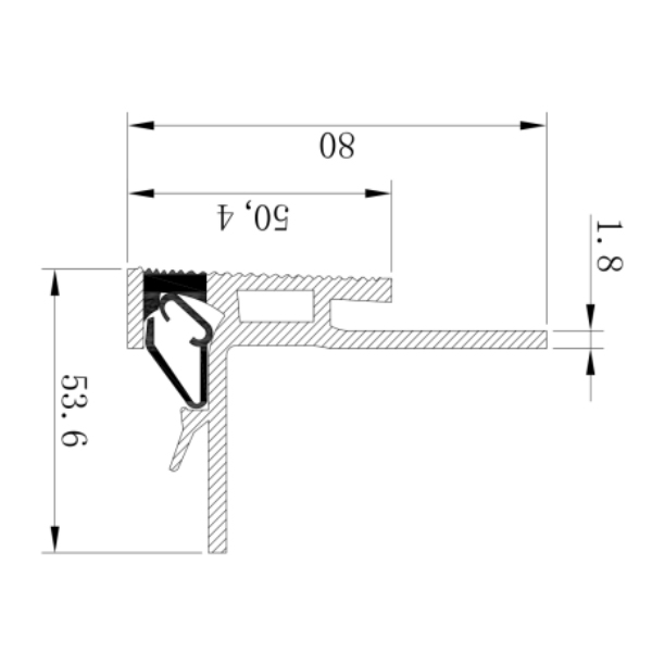 Treppenbeleuchtungs-LED-Diffusorkanal aus schwarzem Aluminium für 10-mm-LED-Streifenlichter Treppenbeleuchtungs-LED-Diffusorkanal aus schwarzem Aluminium für 10-mm-LED-Streifenlichter