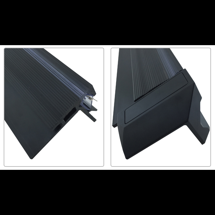 Treppenbeleuchtungs-LED-Diffusorkanal aus schwarzem Aluminium für 10-mm-LED-Streifenlichter Treppenbeleuchtungs-LED-Diffusorkanal aus schwarzem Aluminium für 10-mm-LED-Streifenlichter