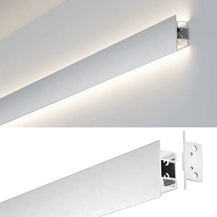 LED kanál na stěnu pro 10mm LED pásková světla - oboustranné osvětlení LED kanál na stěnu pro 10mm LED pásková světla - oboustranné osvětlení