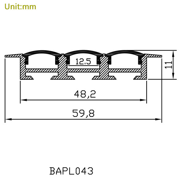 Versenkter LED-Streifenkanal aus Aluminium für 12-mm-LED-Lichtstreifen Versenkter LED-Streifenkanal aus Aluminium für 12-mm-LED-Lichtstreifen