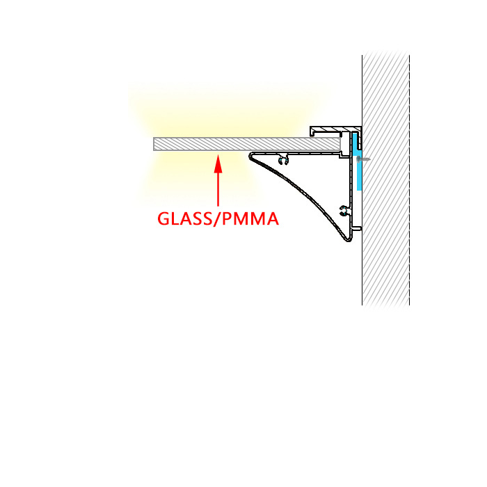 Schrank-LED-Streifen-Diffusorkanal für 10 mm LED-Lichtstreifen Schrank-LED-Streifen-Diffusorkanal für 10 mm LED-Lichtstreifen