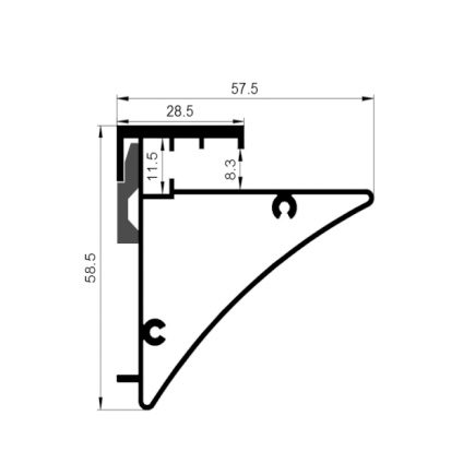 Schrank-LED-Streifen-Diffusorkanal für 10 mm LED-Lichtstreifen Schrank-LED-Streifen-Diffusorkanal für 10 mm LED-Lichtstreifen
