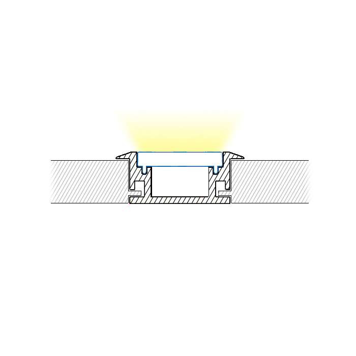 Bodeneinbau-LED-Aluminiumprofil für 12-mm-LED-Streifenbeleuchtung Bodeneinbau-LED-Aluminiumprofil für 12-mm-LED-Streifenbeleuchtung