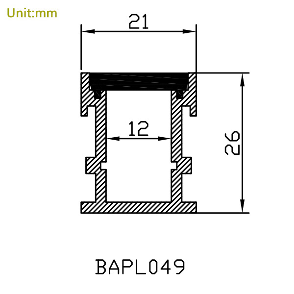Boden-LED-Lichtdiffusor-Kanal-Aluminiumprofil für 12-mm-LED-Lichterketten Boden-LED-Lichtdiffusor-Kanal-Aluminiumprofil für 12-mm-LED-Lichterketten