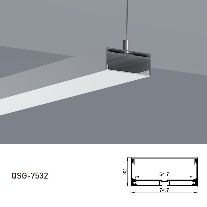 Hängender Decken-LED-Lichtstreifendiffusor – 64.7 mm Innenbreite Hängender Decken-LED-Lichtstreifendiffusor – 64.7 mm Innenbreite
