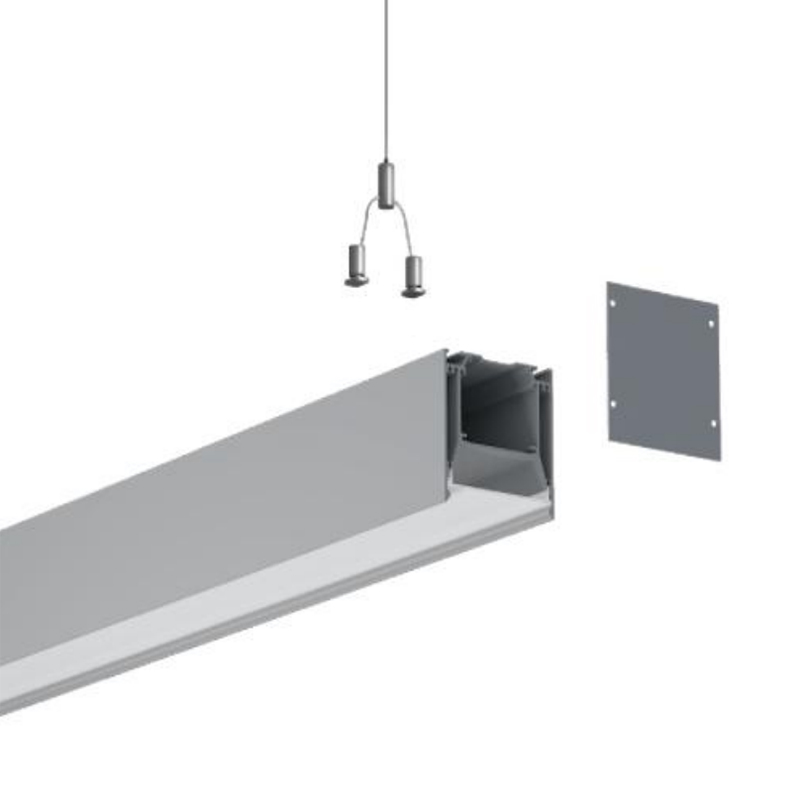 Hängender Aluminiumkanal für LED-Streifenbeleuchtung – Innenbreite 49.8 mm (1.96 Zoll)