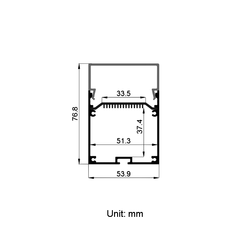 Závěsný extrudovaný hliníkový kanál pro 33mm čtyřřadá LED pásková světla Závěsný extrudovaný hliníkový kanál pro 33mm čtyřřadá LED pásková světla
