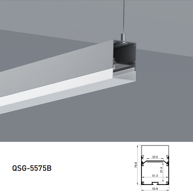 Závěsný extrudovaný hliníkový kanál pro 33mm čtyřřadá LED pásková světla Závěsný extrudovaný hliníkový kanál pro 33mm čtyřřadá LED pásková světla