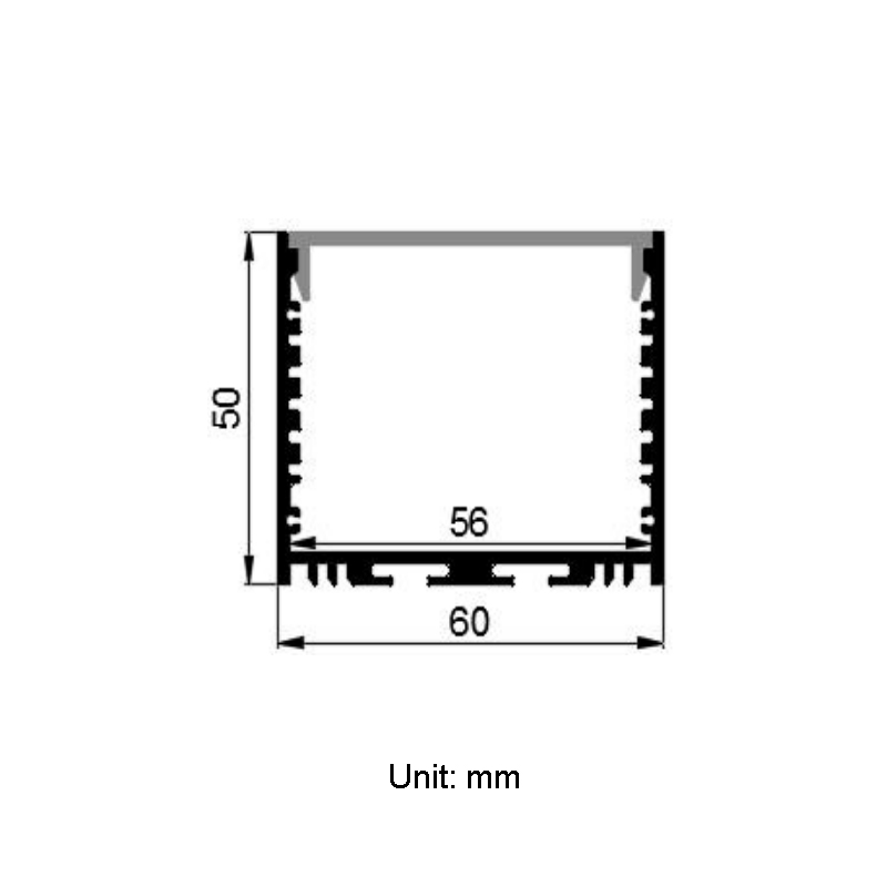 Hängender LED-Streifen-Lichtkanal – Innenbreite 56 mm (2.2 Zoll) Hängender LED-Streifen-Lichtkanal – Innenbreite 56 mm (2.2 Zoll)