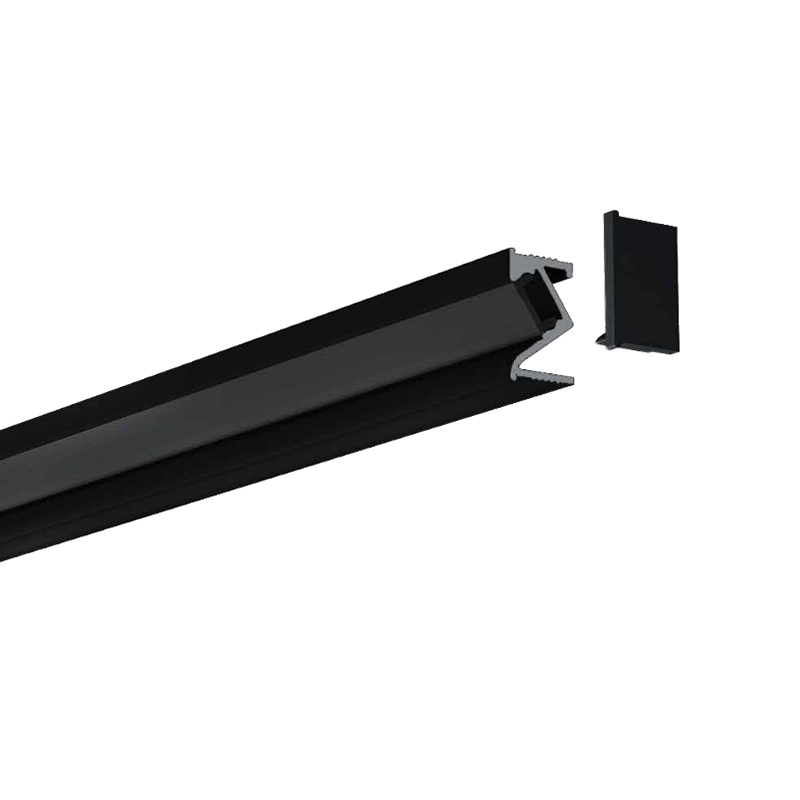LED-Kanal aus schwarzem Aluminium für LED-Streifen, ultraschmal, 7 mm