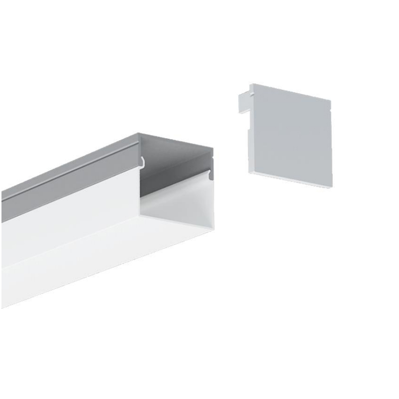 LED difuzorový kanál se čtvercovým PC krytem pro 20 mm 2835 dvouřadá LED pásková světla