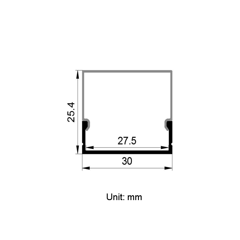 LED-Diffusorkanal mit quadratischer PC-Abdeckung für 20 mm 2835 zweireihige LED-Bandleuchten LED-Diffusorkanal mit quadratischer PC-Abdeckung für 20 mm 2835 zweireihige LED-Bandleuchten