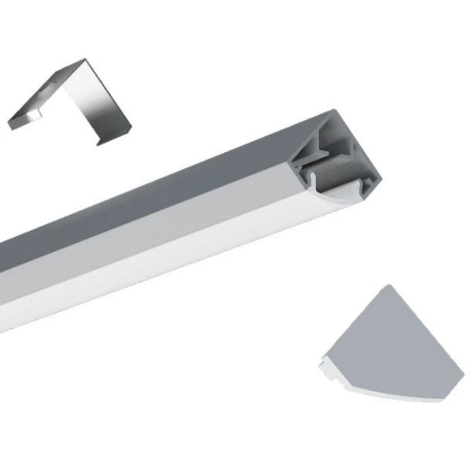 LED světelný difuzor rohový hliníkový profil pro 10mm LED lanová světla