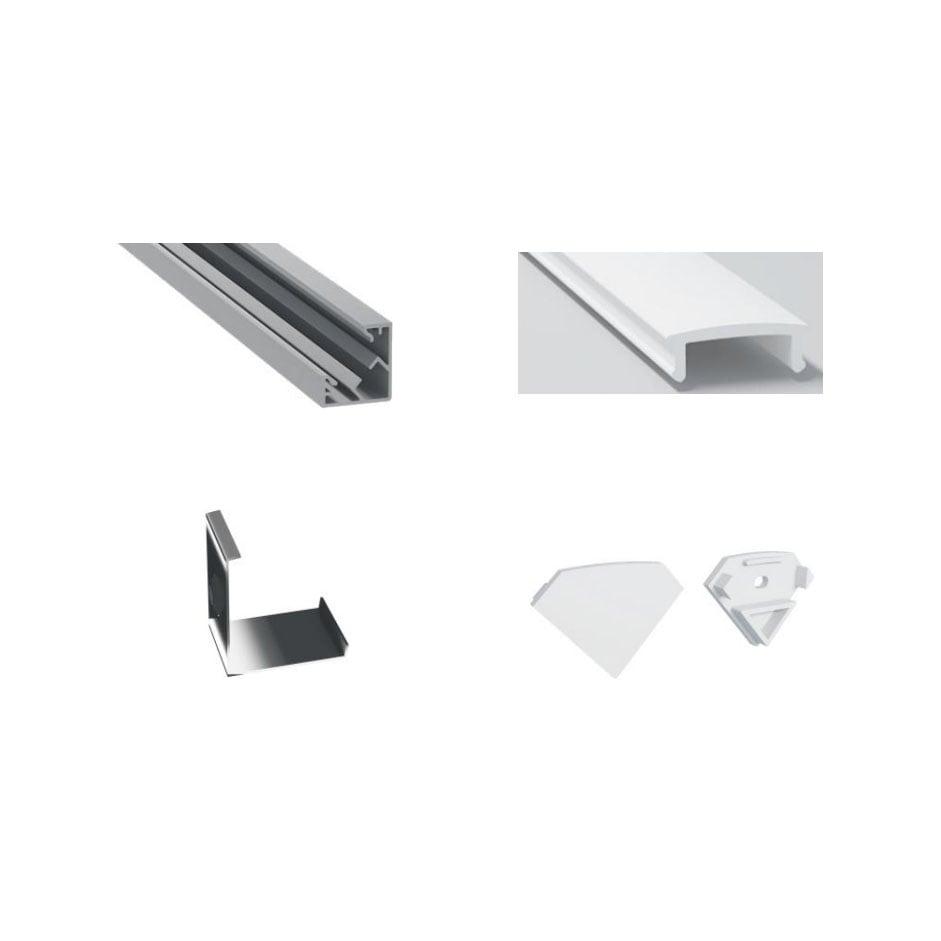 Corner LED Diffuser Channel for 10mm Rope Lights | Aluminum Profile