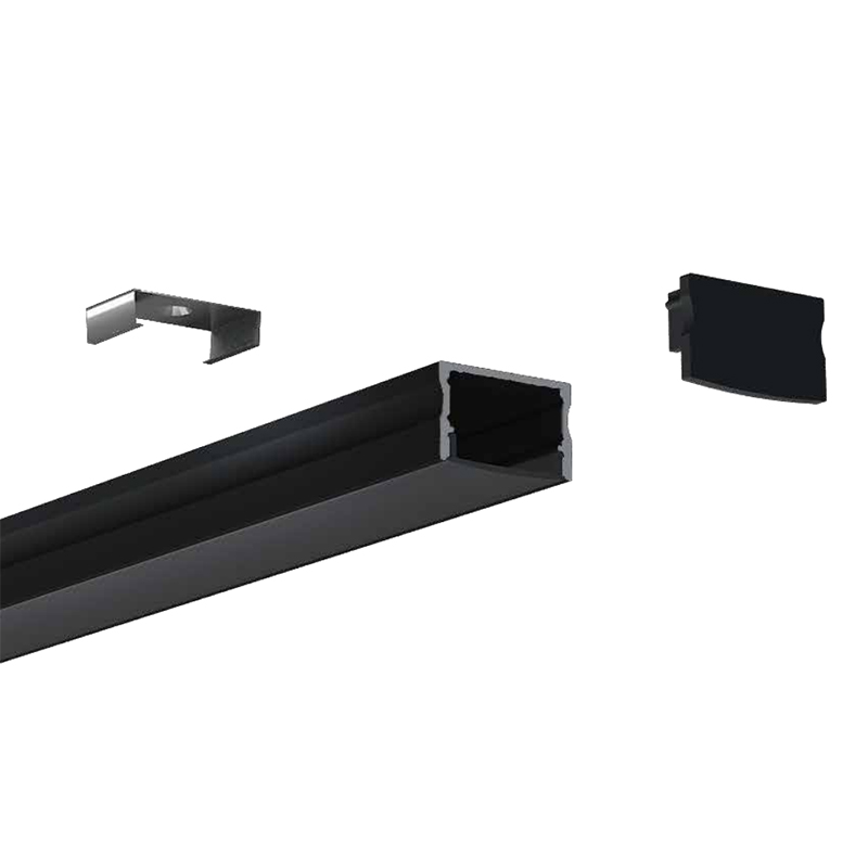 Kanál s černým hliníkovým LED páskem pro 20mm dvouřadý LED pásek