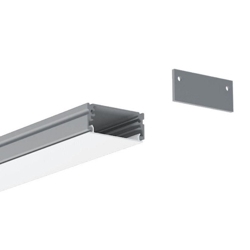 LED profil hliníkový kanál pro 20 mm 5050 dvouřadých LED pásků