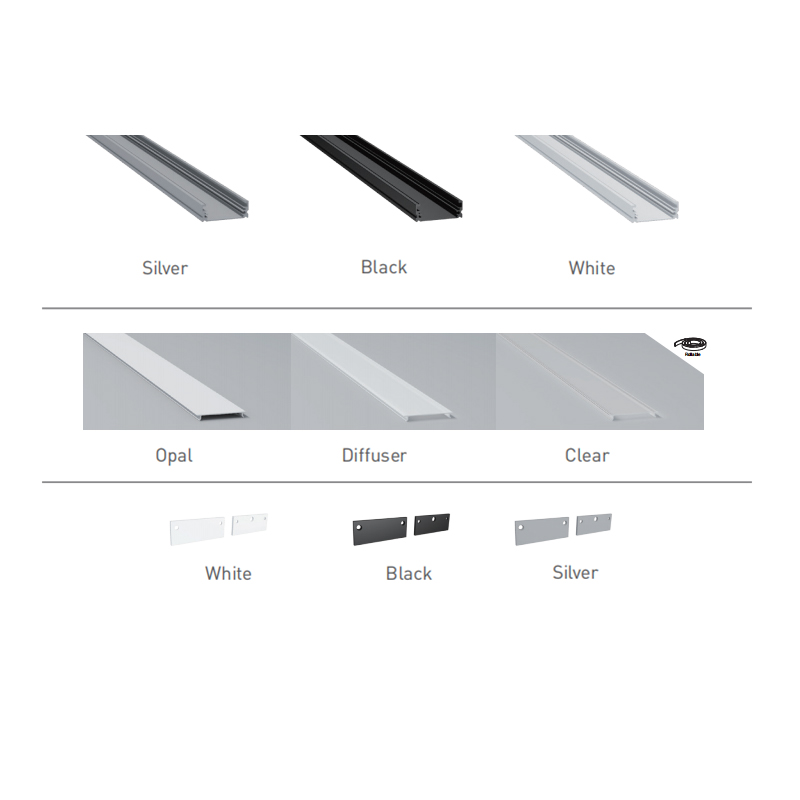 LED-Profil-Aluminiumkanal für 20 mm 5050 zweireihige LED-Streifen LED-Profil-Aluminiumkanal für 20 mm 5050 zweireihige LED-Streifen