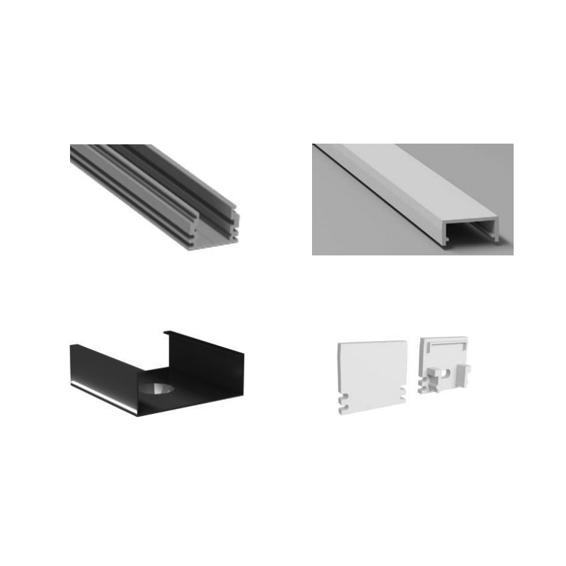 LED pásek Difuzor světla s hliníkovým profilem pro 12mm CCT LED světelný pás LED pásek Difuzor světla s hliníkovým profilem pro 12mm CCT LED světelný pás