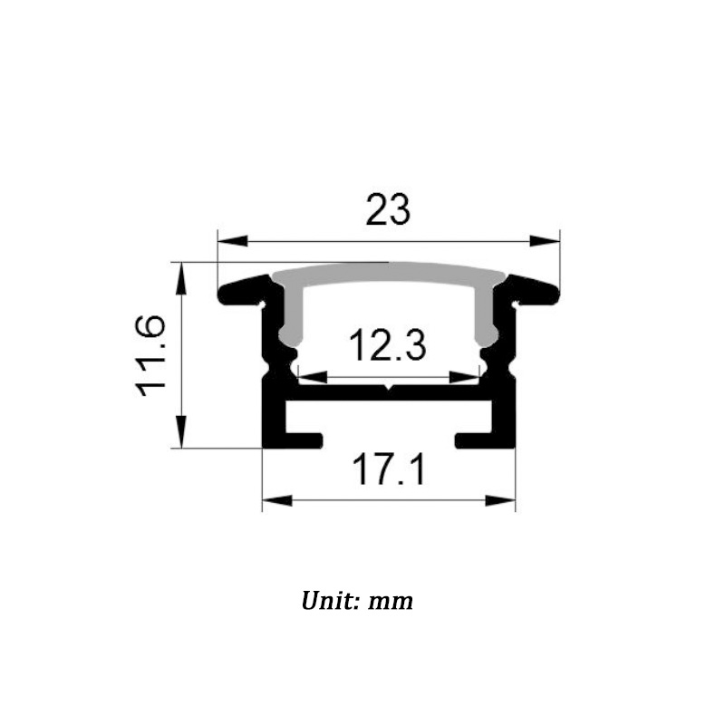 LED Strip Light Diffuser with Flange | 12mm Rope Light Channel