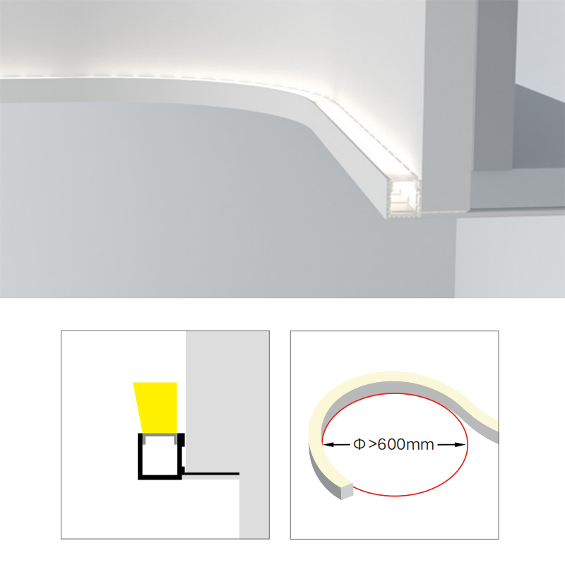 CONTOUR Profilé LED 8mm Montage en surface 1m-2m