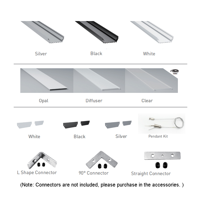 Große Decken-LED-Streifenprofile aus Aluminiumkanal – Innenbreite 92.6 mm (3.65 Zoll) Große Decken-LED-Streifenprofile aus Aluminiumkanal – Innenbreite 92.6 mm (3.65 Zoll)