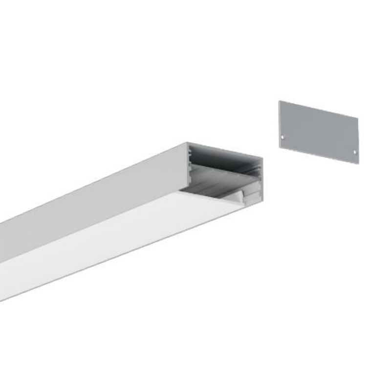 Großes LED-Streifenkanal-Aluminiumprofil für LED-Bandbeleuchtung – Innenbreite 53 mm