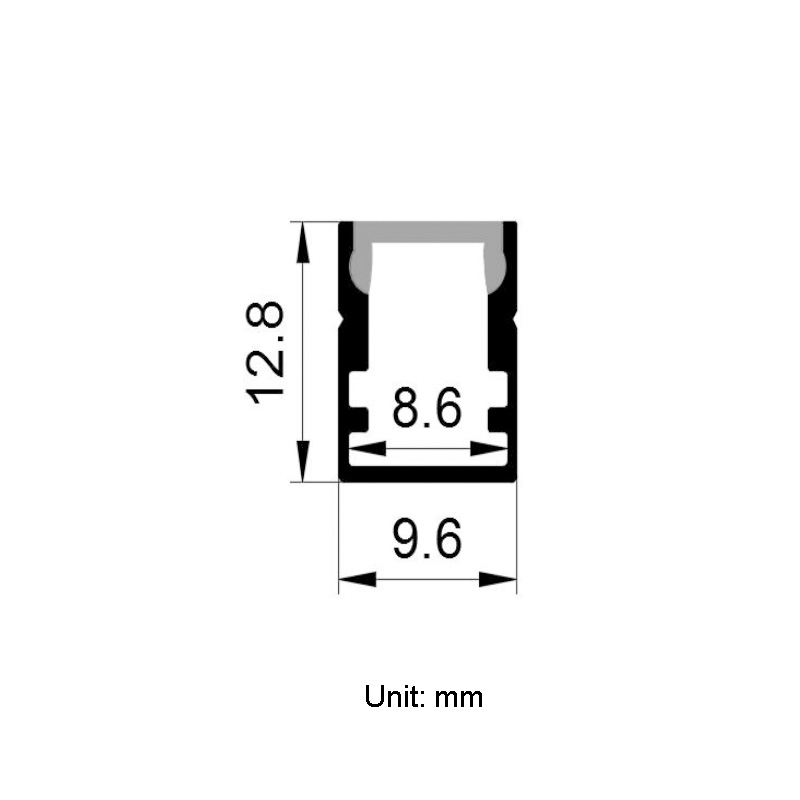 Mini-8-mm-LED-Streifen-Aluminiumprofil Mini-8-mm-LED-Streifen-Aluminiumprofil