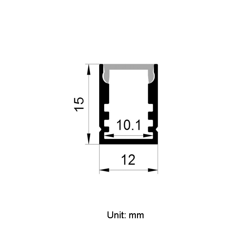 Mini-Aluminium-LED-Kanal für 10 mm 5050 LED-Streifen Mini-Aluminium-LED-Kanal für 10 mm 5050 LED-Streifen