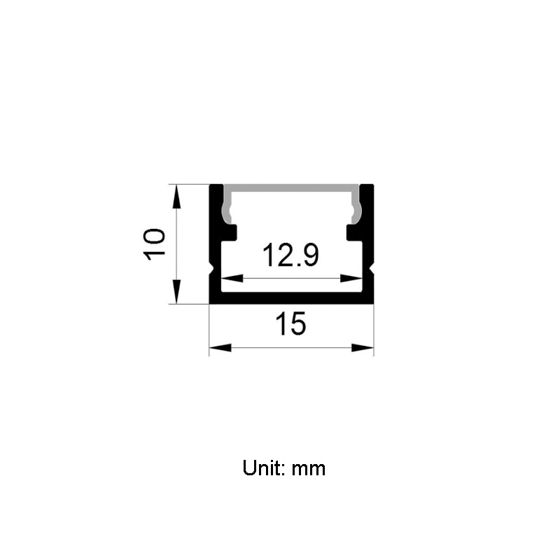 Mini-LED-Aluminium-Strangpresskanal für 12-mm-LED-Streifen Mini-LED-Aluminium-Strangpresskanal für 12-mm-LED-Streifen