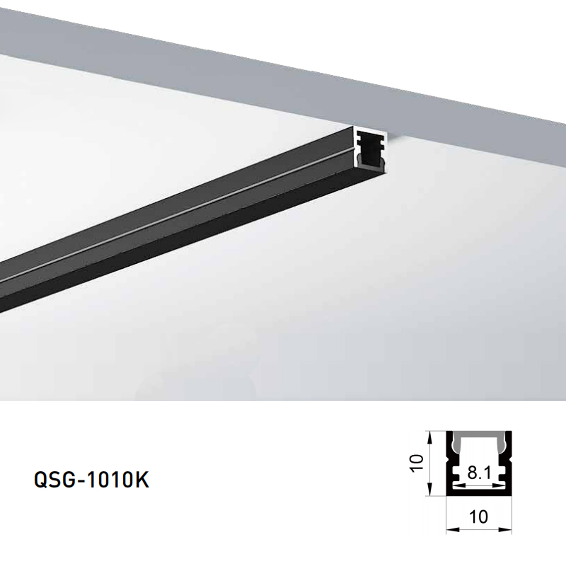 Mini LED černý eloxovaný hliníkový profil pro 8mm LED páskové osvětlení Mini LED černý eloxovaný hliníkový profil pro 8mm LED páskové osvětlení