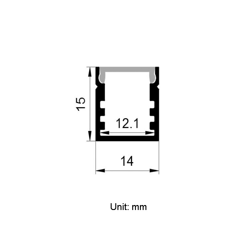 Mini LED čtvercový hliníkový kanál pro 12mm LED pásková světla Mini LED čtvercový hliníkový kanál pro 12mm LED pásková světla