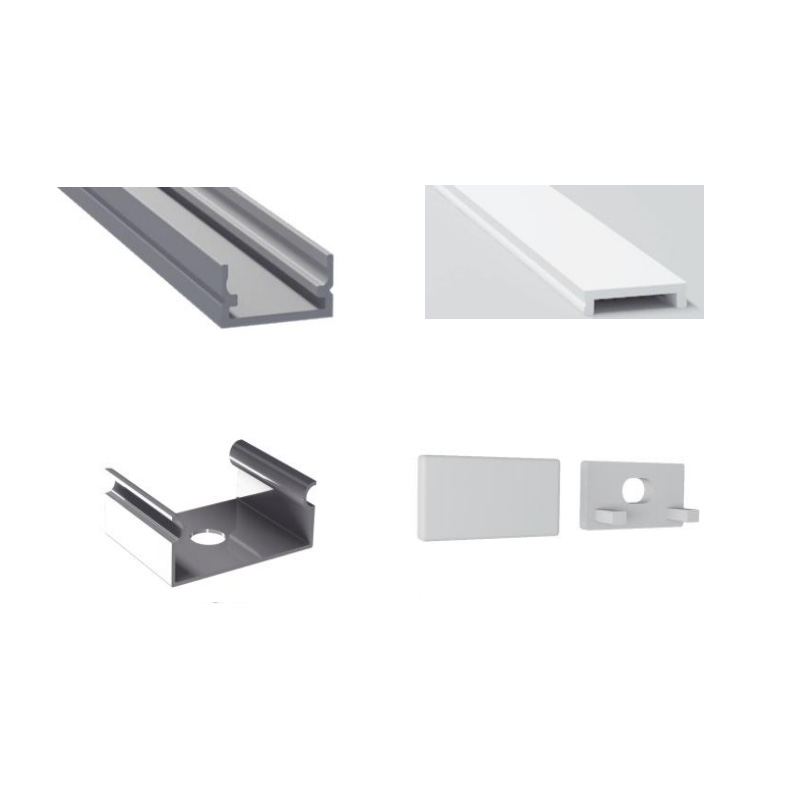 Mini-LED-U-Profil aus Aluminium für 12 mm LED-Lichtleisten Mini-LED-U-Profil aus Aluminium für 12 mm LED-Lichtleisten