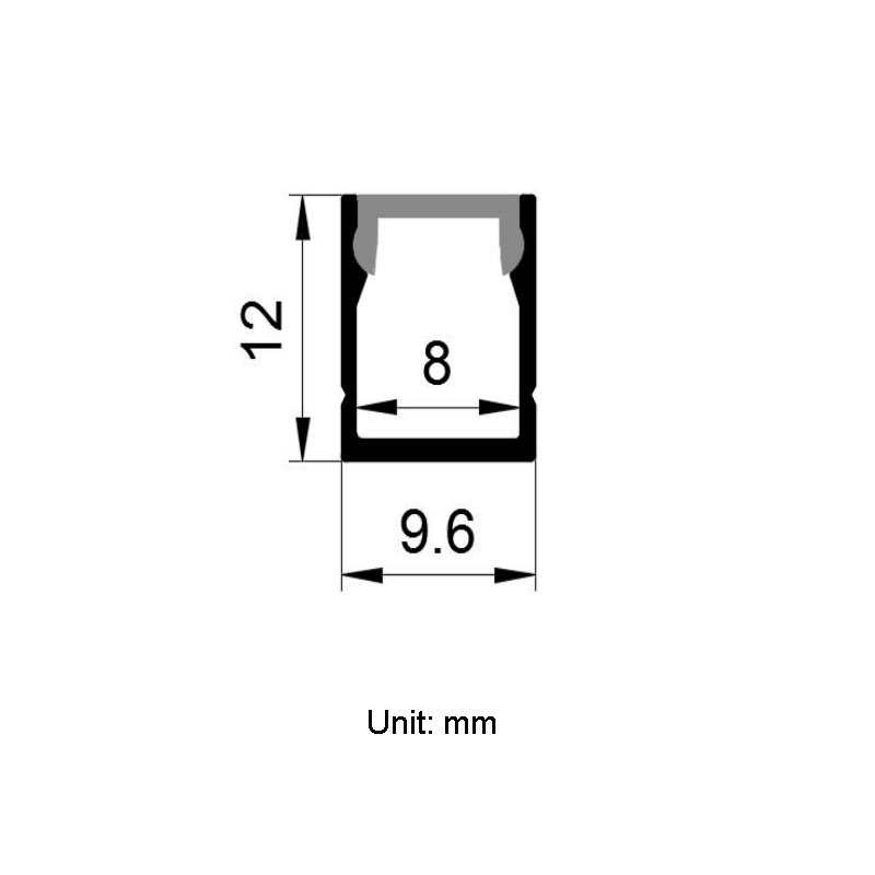 Mini LED světelný difuzor z hliníku pro 8mm LED pásková světla Mini LED světelný difuzor z hliníku pro 8mm LED pásková světla
