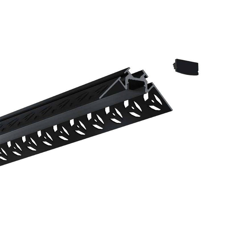 Schlamm in schwarzem Aluminium-LED-Kanaldiffusor für 12-mm-LED-Lichtleiste