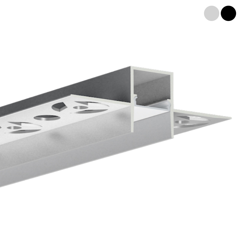 Blendfreier Gips im LED-Kanal für 12-mm-Streifenbeleuchtung