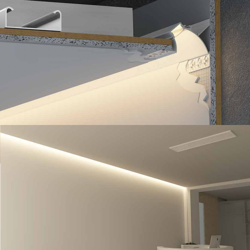 Plaster In 45 Degree Wall Washer LED Aluminum Profile