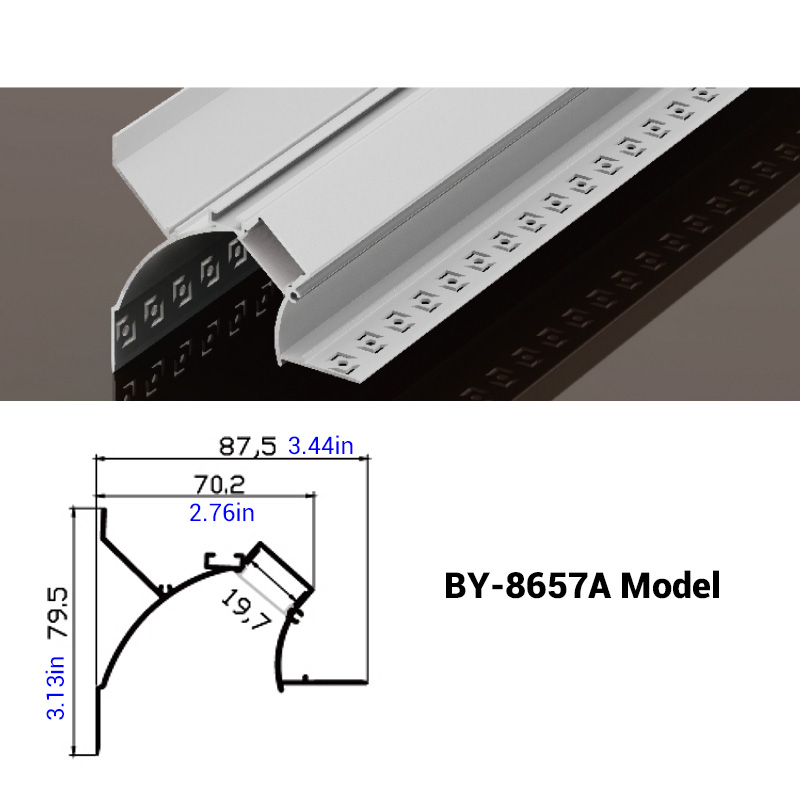 Plaster In 45 Degree Wall Washer LED Aluminum Profile