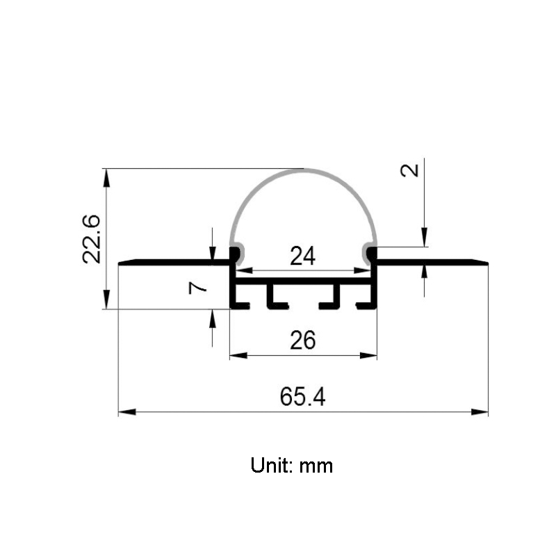 Plaster In Aluminum Channels For 20mm 5050 Double Row LED Strip Lights