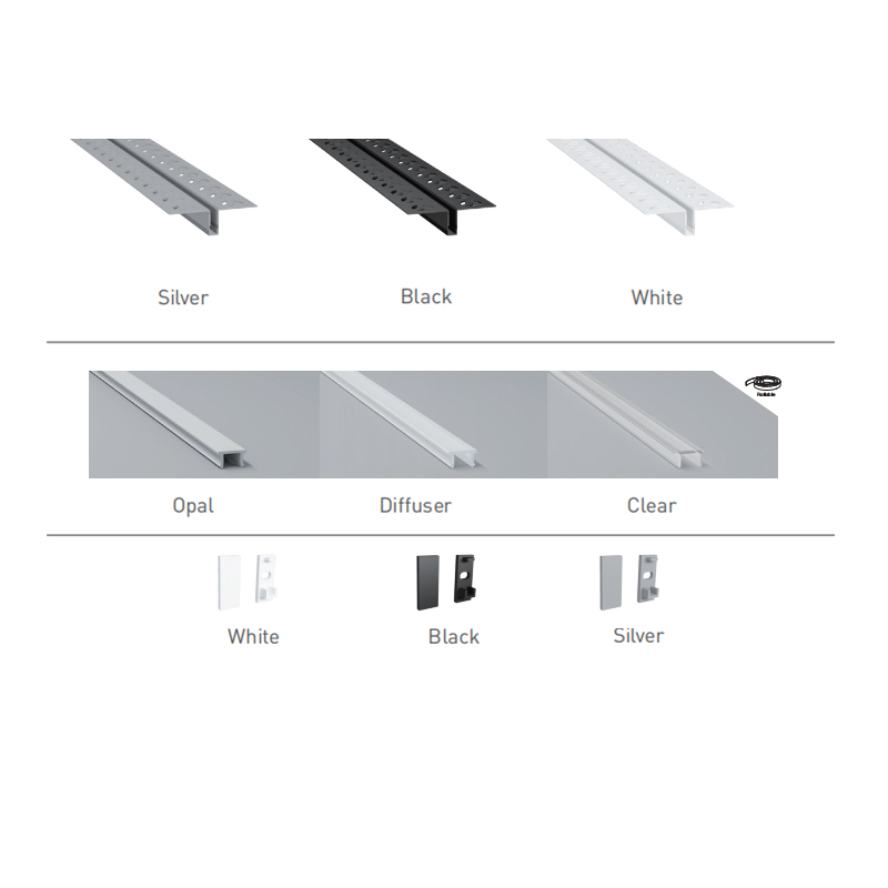 Gips in Aluminiumprofilen für 7 mm schlanke LED-Streifen Gips in Aluminiumprofilen für 7 mm schlanke LED-Streifen
