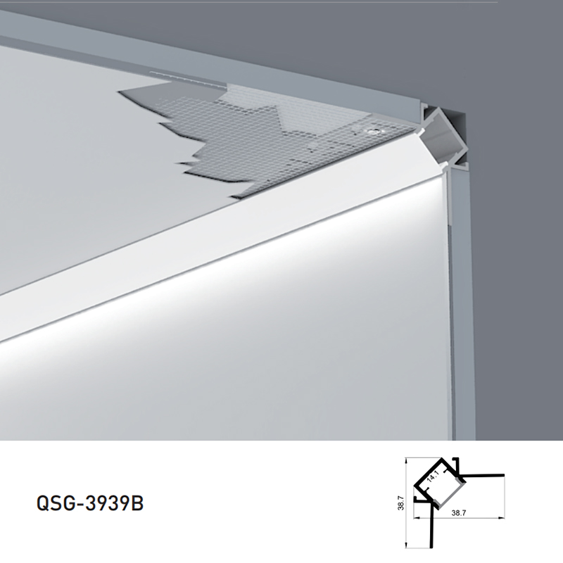 Black Plaster-In Drywall Inside Corner LED Channel