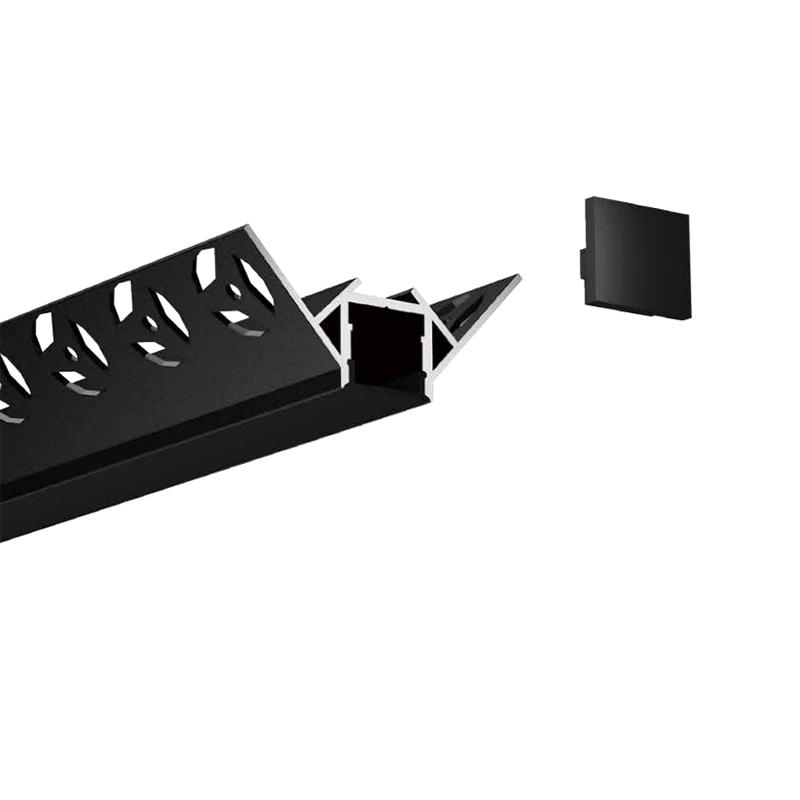 Gips-in-LED-Kanal-Eckprofil in Schwarz für 12-mm-RGB-LED-Streifen