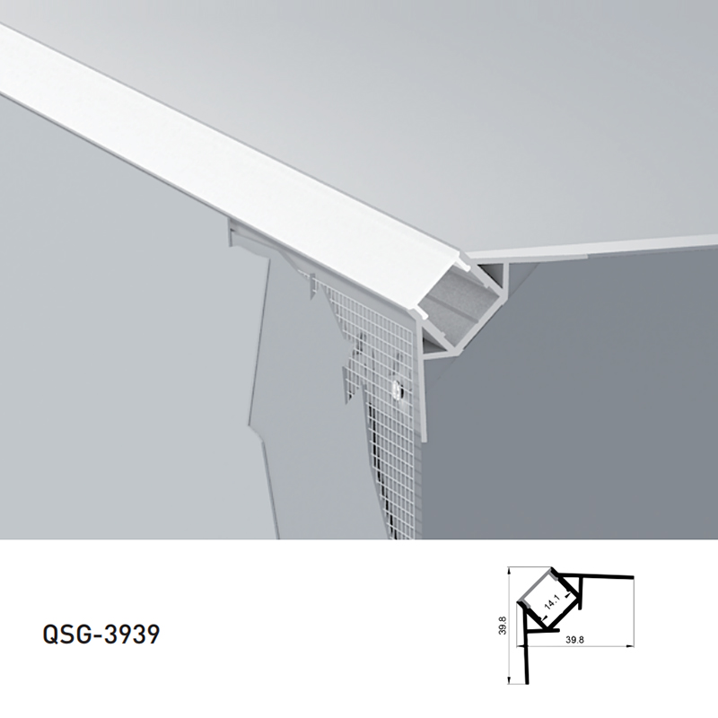Gips-in-LED-Kanal-Eckprofil in Schwarz für 12-mm-RGB-LED-Streifen