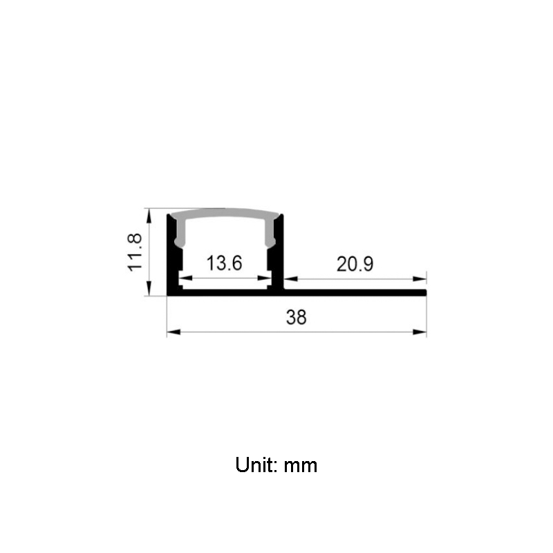 Gips-in-LED-Kanal-Lichtdiffusor für 12-mm-LED-Lichtstreifen Gips-in-LED-Kanal-Lichtdiffusor für 12-mm-LED-Lichtstreifen